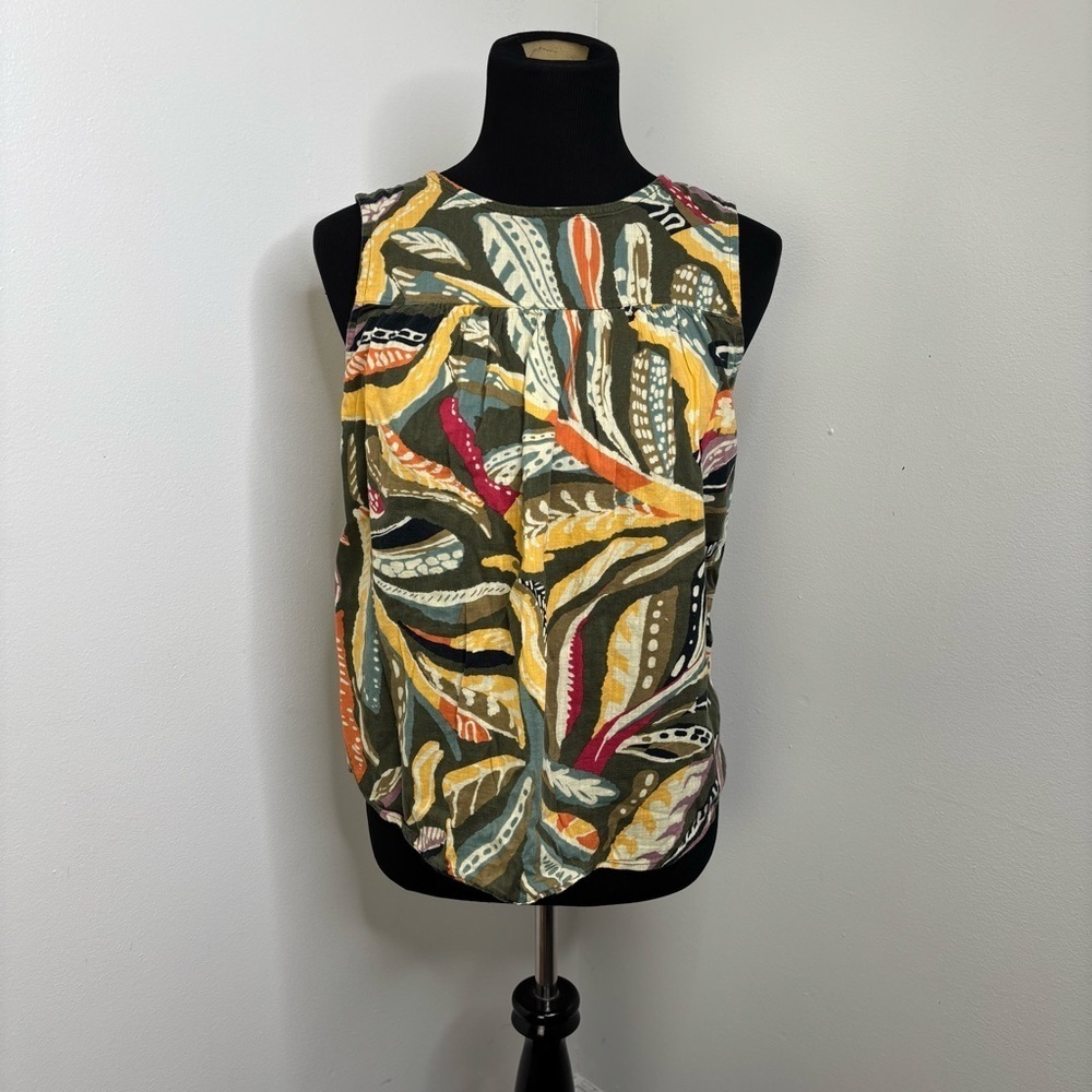 Sonoma Womens Top Small Sleeveless Colorful Cotton‎ Rayon Keyhole Light Weight